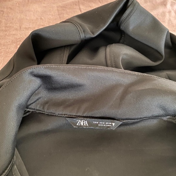 ZARA Crop Full Zipped Hooded Jacket Black - Picture 4 of 6